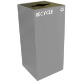 WITT GeoCube Square Recycling Receptacle w/ Combo Opening - 32 gallon, Slate